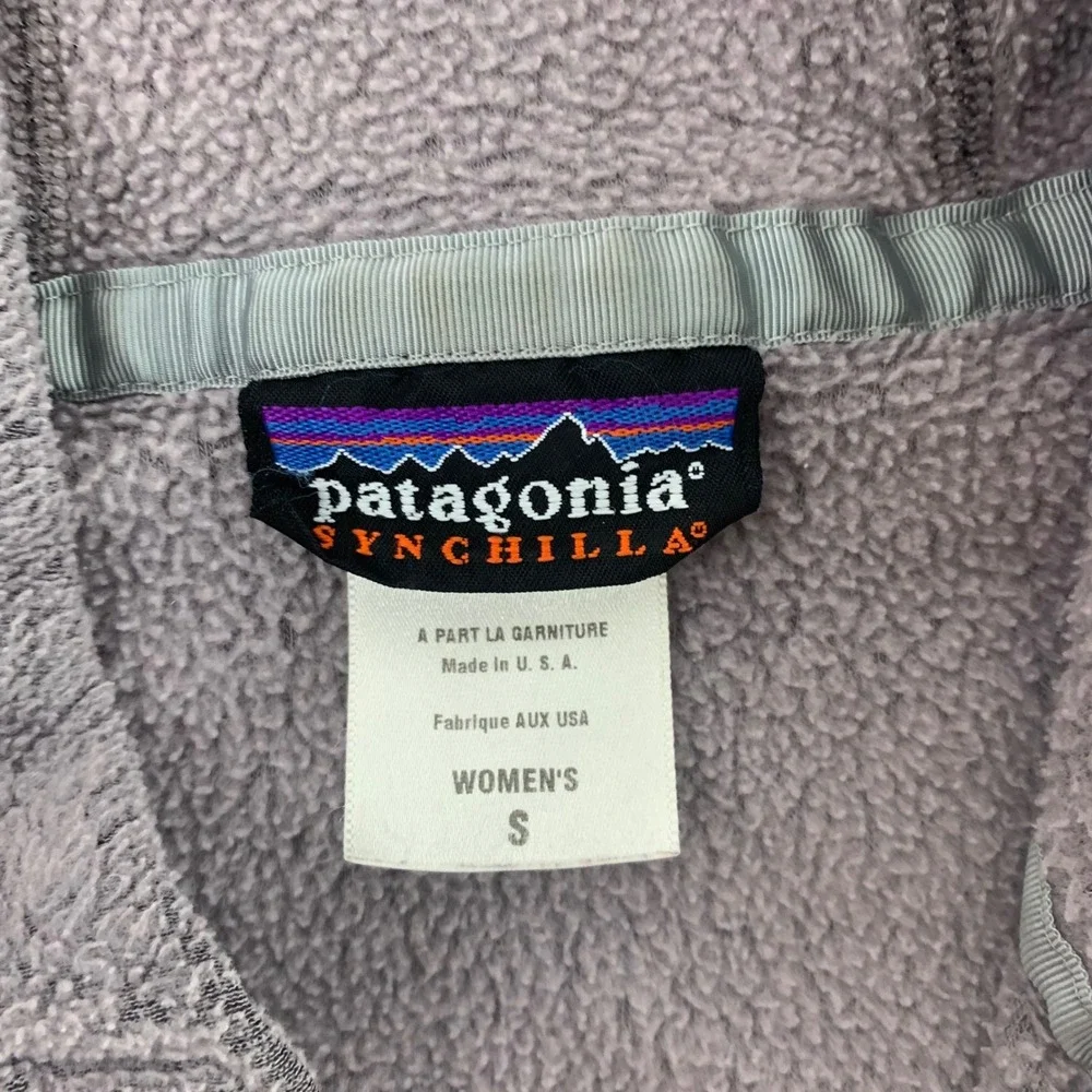 Patagonia Synchilla Fleece Hoodie Womens Small‎ Lavender Full Zip 10967F4 USA